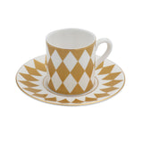 Parterre Gold Coffee Cup & Saucer Set of 6