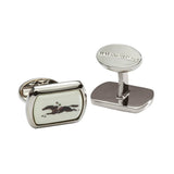 Race Horse Rectangular Palladium Cufflinks