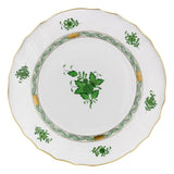 Apponyi Green Dinner Plate Hand Painted 24K Gold Rim 28 cm