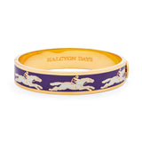 Race Horse Amethyst Cream Golden Hinged Bangle 13mm