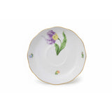 Purple Parrot Tulip Tea Saucer Hand Painted 24K Gold Rim 14 cm