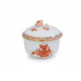 Apponyi Rust Sugar Pot Hand Painted 24K Gold Accents