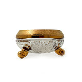 Tripod Bowl Hand Cut Crystal 24K Gold 13 cm
