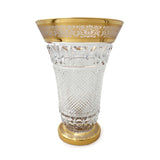 Tulipan Vase Hand Cut Crystal 24K Gold 30.5 Cm