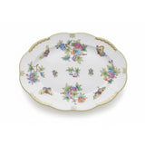 Queen Victoria Oval Platter Hand Painted 24K Gold Rim 35 cm