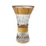 Vazax Vase Hand Cut Crystal 24K Gold 35.5 Cm