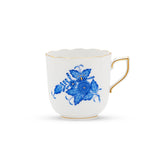 Apponyi Blue Coffee Cup and Saucer Hand Painted 24K Gold Accents 140 ml