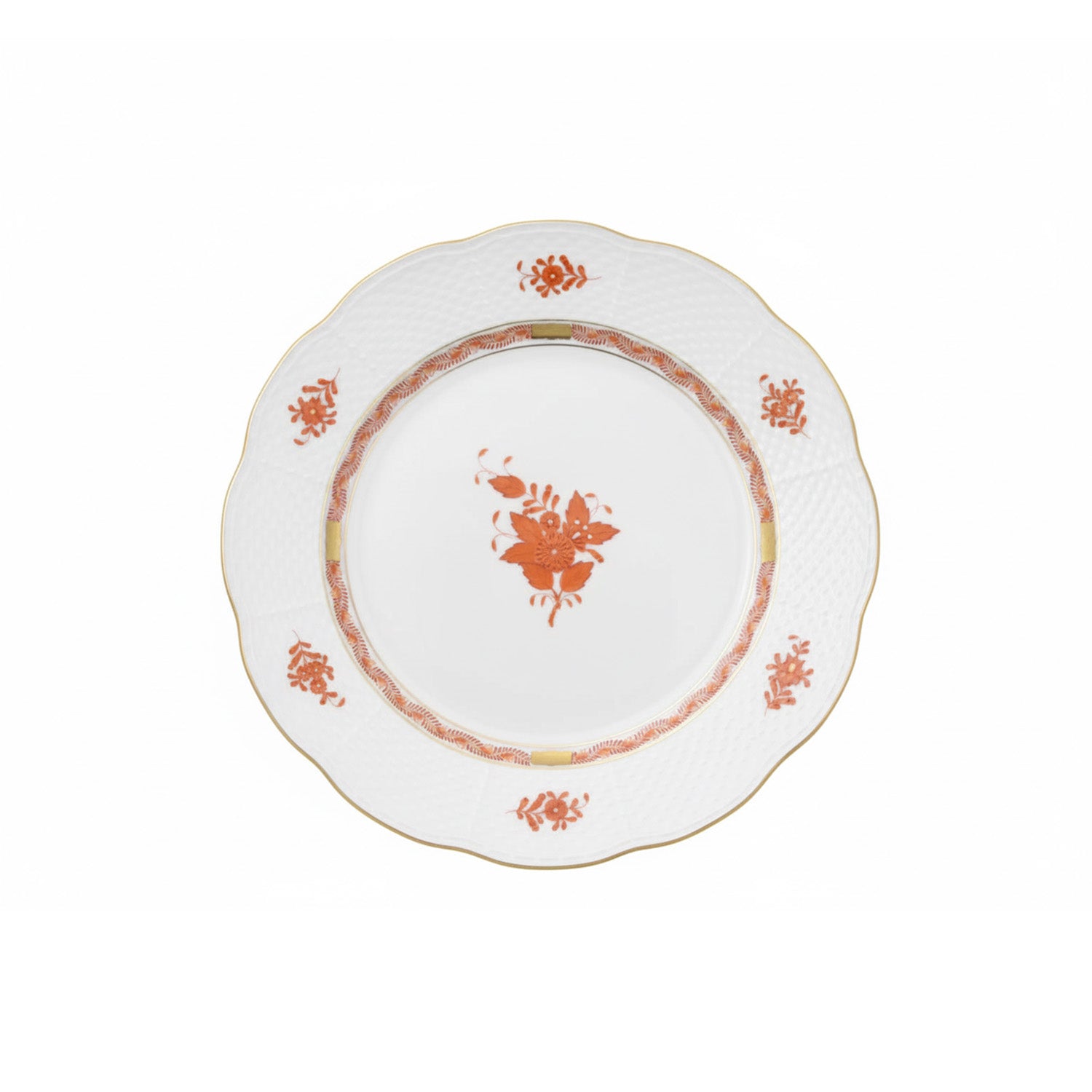 Apponyi Rust Dinner Plate Hand Painted 24K Gold Rim 28 Cm – Thomas