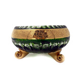 Tripod Bowl Hand Cut Crystal 24K Gold 25.5 Cm