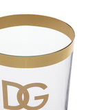 Set of 2 Water Glasses with D&G Logo and Gold Border