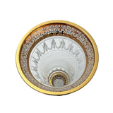 Tulipan Vase Hand Cut Crystal 24K Gold 30.5 Cm