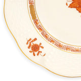 Apponyi Rust Side Plate Hand Painted 24K Gold Rim 21 cm