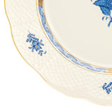 Apponyi Blue Dinner Plate Hand Painted 24K Gold Rim 28 cm
