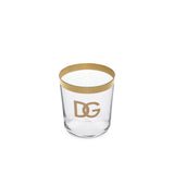 Set of 2 Water Glasses with D&G Logo and Gold Border