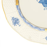 Apponyi Blue Plate Hand Painted 24K Gold Rim 23 cm