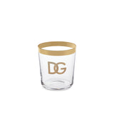 Set of 2 Water Glasses with D&G Logo and Gold Border
