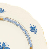 Apponyi Blue Dinner Plate Hand Painted 24K Gold Rim 28 cm