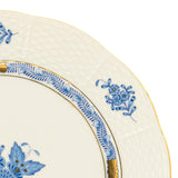 Apponyi Blue Plate Hand Painted 24K Gold Rim 23 cm