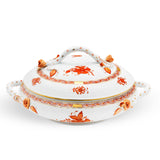Apponyi Rust Vegetable Covered Dish Hand Painted 24K Gold Accents