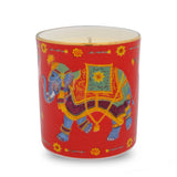 Ceremonial Indian Elephant Red Unlidded Candle - Rose