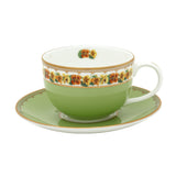Shell Garden Floral Nasturtium Green Teacup & Saucer Sets