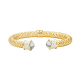 Minoan Diamond Jewel & Gold - Hinged Torque Bangle