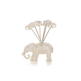 Small Silver Coloured Elephant Cocktail Pick Set