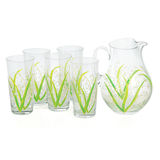 Lily Of the Valley Water Jug & 6 Pc Highball Set