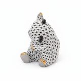 Playful Panda Figurine Hand Painted 24K Gold Accents