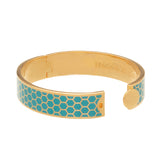 Honeycomb Turquoise & Gold - Hinged Bangle - 13mm