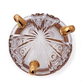 Tripod Bowl Hand Cut Crystal 24K Gold 13 cm
