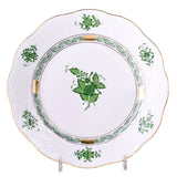 Apponyi Green Side Plate Hand Painted 24K Gold Rim 19 cm