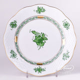 Apponyi Green Side Plate Hand Painted 24K Gold Rim 19 cm