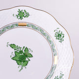 Apponyi Green Side Plate Hand Painted 24K Gold Rim 19 cm