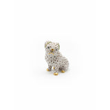 Sitting Pug Figurine Hand Painted 24K Gold Accents