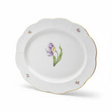 Purple Parrot Tulip Oval Platter Hand Painted 24K Gold Rim 35 cm