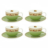 Shell Garden Floral Nasturtium Green Teacup & Saucer Sets