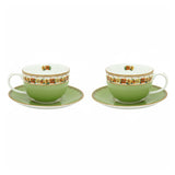 Shell Garden Floral Nasturtium Green Teacup & Saucer Sets