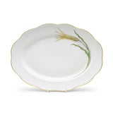 Yellow Tulip Oval Platter Hand Painted 24K Gold Rim 35 cm