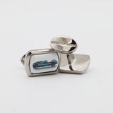 Racing Car Rectangular Palladium Cufflinks
