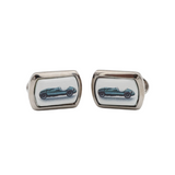 Racing Car Rectangular Palladium Cufflinks