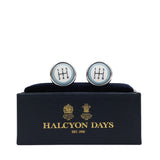 Gear Stick Cobalt Round Gold Cufflinks