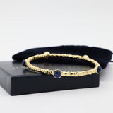 Cabochon Deep Cobalt Gold Bangle