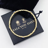 Cabochon Deep Cobalt Gold Bangle