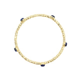 Cabochon Deep Cobalt Gold Bangle