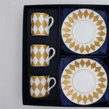 Parterre Gold Coffee Cup & Saucer Set of 6