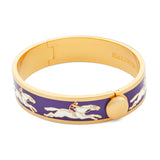 Race Horse Amethyst Cream Golden Hinged Bangle 13mm