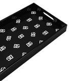 D&G Logo Black and White Wooden Rectangular Tray