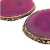Anna N.Y Lumino Coasters: Fuchsia/Silver Set of 4
