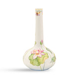 20th Century Hand Painted Lily Pad And Butterfly Vase